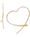 Giani Bernini Wire Heart Threader Earrings In 18k Gold-plated Sterling Silver, Created For Macy's In Gold