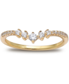 Giani Bernini Cubic Zirconia V Band In 18k Gold-plated Sterling Silver, Created For Macy's In Gold