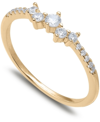 Giani Bernini Cubic Zirconia Scattered Band In 18k Gold-plated Sterling Silver, Created For Macy's In Gold