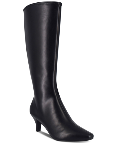 Impo Falencia Womens Leather Pointed Toe Knee-high Boots In Black Leather