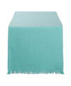 Design Imports Solid Heavyweight Fringed Table Runner In Blue