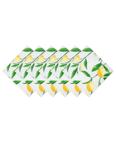 Design Imports Lemon Bliss Print Outdoor Napkin, Set Of 6 In Multicolor