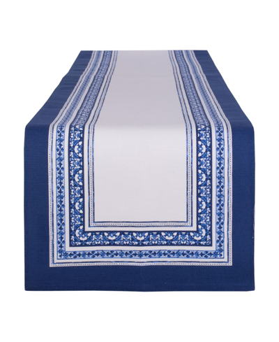 Design Imports Porto Stripe Print Table Runner, 14" X 72" In Multicolor