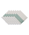 Design Imports Design Import Fringed Stripe Table Toppers, 20" X 20", Set Of 6 In Blue