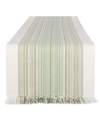DESIGN IMPORTS STRIPED FRINGED TABLE RUNNER, 14" X 72"