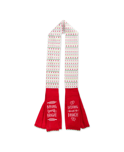 Design Imports Kitchen Towel Holiday Baking Kitchen Scarf, 4" X 70" In Multi