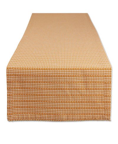 Design Imports Farmhouse Gingham Table Runner In Pumpkin