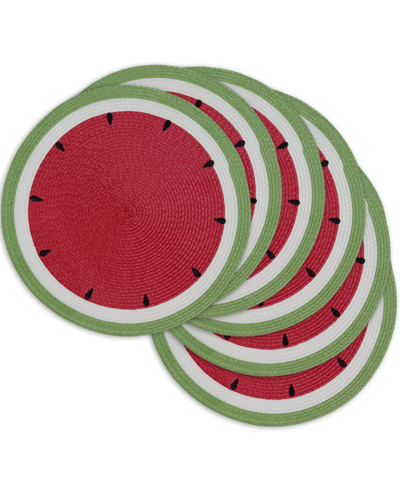 Design Imports Design Import Summer Day Watermelon Placemats, Set Of 6 In Multicolor