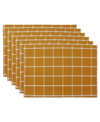 Design Imports Design Import Check Placemat, Set Of 6 In Yellow