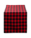 Design Imports Christmas Buffalo Check With Embroidery Table Runner In Multi