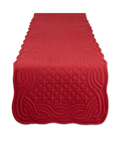 Design Imports Quilted Farmhouse Table Runner In Cranberry