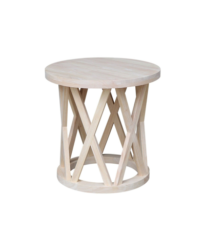 International Concepts Round Ceylon End Table In Unfinished