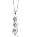 Macy's Sirena Diamond Swirled Pendant Necklace (1/8 Ct. T.w.) In 14k White Gold In Gold