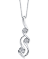 Macy's Sirena Diamond Swirl Pendant Necklace (1/10 Ct. T.w.) In 14k White Gold In Gold