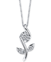 Macy's Sirena Diamond Flower Pendant Necklace (1/8 Ct. T.w.) In 14k White Gold In White