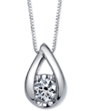 SIRENA DIAMOND TEARDROP PENDANT NECKLACE (1/5 CT. T.W.) IN 14K WHITE GOLD OR ROSE GOLD