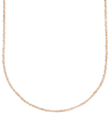 Italian Gold 14k Gold Necklace, 16" Perfectina Chain Necklace (1-1/8mm) In Pink