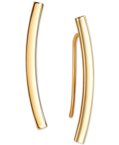 Macy's Polished Curved Bar Ear Climber In 10k Gold In Yellow Gold