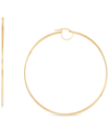 Macy's Polished Bridge Large Hoop Earrings In 10k Gold (70mm) In Gold