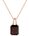 Macy's Citrine (3 Ct. T.w.) & Diamond Accent 18" Pendant Necklace In 14k Gold (also Available In Garnet And In Red