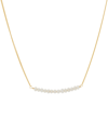 GIANI BERNINI CULTURED FRESHWATER PEARL (3 - 3-1/2MM) CURVED BAR 18" NECKLACE IN 14K GOLD-PLATED STERLING SILVER, 
