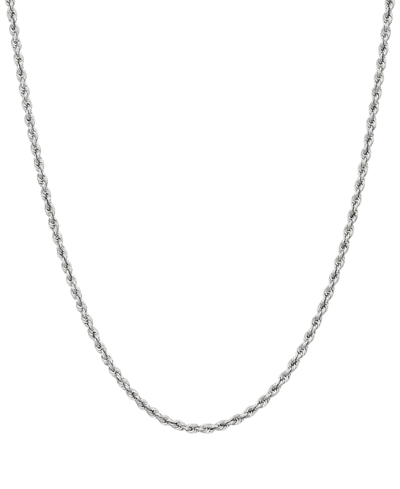Macy's Glitter Rope Link 18" Chain Necklace (2mm) In 10k White Gold