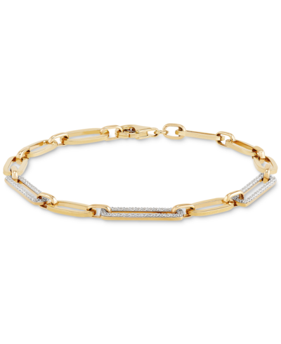 Macy's Diamond Link Statement Bracelet (1/2 Ct. T.w.) In 14k Gold In Yellow Gold