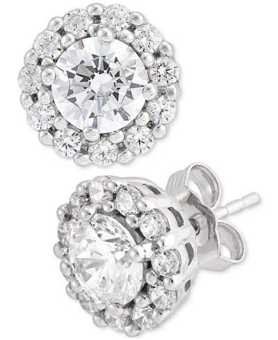 Grown With Love Igi Certified Lab Grown Diamond Halo Stud Earrings (2 Ct. T.w.) In 14k White Gold