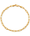 Macy's Paperclip Link Chain Ankle Bracelet In 10k Gold, Created For  In Gold