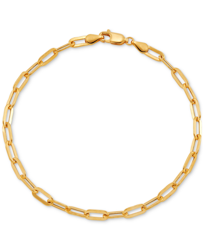 Macy's Paperclip Link Chain Ankle Bracelet In 10k Gold, Created For  In Yellow Gold