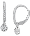 Forever Grown Diamonds Lab-created Diamond Cluster Dangle Hoop Earrings (1/2 Ct. T.w.) In Sterling Silver In Silver