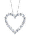 GROWN WITH LOVE LAB GROWN DIAMOND OPEN HEART PENDANT NECKLACE (1/2 CT. T.W.) IN 14K WHITE GOLD, 16" + 2" EXTENDER