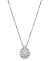 FOREVER GROWN DIAMONDS LAB-CREATED DIAMOND TEARDROP HALO CLUSTER PENDANT NECKLACE (3/8 CT. T.W.) IN STERLING SILVER, 16" + 