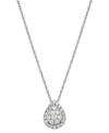 Forever Grown Diamonds Lab-created Diamond Teardrop Halo Cluster Pendant Necklace (3/8 Ct. T.w.) In Sterling Silver, 16" + In Silver