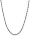 Macy's 14k White Gold Diamond-cut Rope Chain 18" Necklace (2-1/2mm) In White