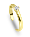 Giani Bernini Solitaire Cubic Zirconia 18k Rose Gold And Gold Over Silver, Sterling Silver Toe Ring In Yellow
