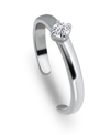 Giani Bernini Solitaire Cubic Zirconia 18k Rose Gold And Gold Over Silver, Sterling Silver Toe Ring In Gray