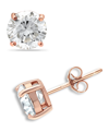Giani Bernini 18k Gold And Sterling Silver Earrings, Round Cubic Zirconia Studs (1/2 Ct. T.w.) In Pink