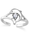 Giani Bernini B. Brilliant Cubic Zirconia Dolphin Toe Ring In Sterling Silver (1/10 Ct. T.w.) In Silver