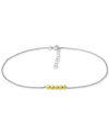 Giani Bernini Two-tone Beaded Ankle Bracelet In Sterling Silver & 18k Gold-plate, Created For Macy's In Gold