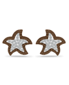 Giani Bernini Crystal Star Fish Sterling Silver Stud Earrings In Gray