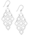Giani Bernini Diamond-shaped Chandelier Earrings In Sterling Silver, Created For Macy's In Silver