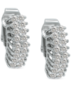 Giani Bernini Cubic Zirconia Clip-on Hoop Earrings, Created For Macy's In Silver
