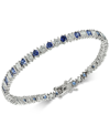 Giani Bernini Blue Cubic Zirconia Tennis Bracelet In Sterling Silver, Created For Macy's In Blue