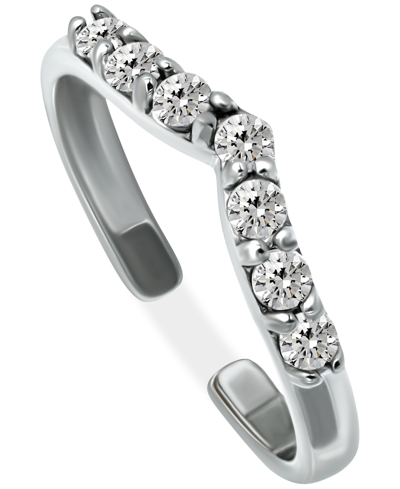 Giani Bernini Cubic Zirconia Chevron Toe Ring, Created For Macy's In Sterling Silver