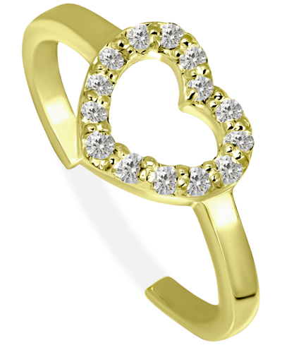Giani Bernini Cubic Zirconia Heart Toe Ring, Created For Macy's In Gold Over Silver