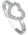 Giani Bernini Cubic Zirconia Heart Toe Ring, Created For Macy's In Silver