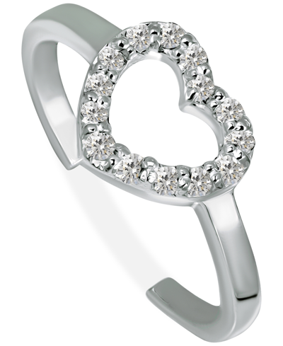 Giani Bernini Cubic Zirconia Heart Toe Ring, Created For Macy's In Sterling Silver