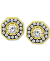 Giani Bernini Cubic Zirconia Octagon Stud Earrings In 18k Gold-plated Sterling, Created For Macy's In Gold