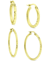 GIANI BERNINI 2-PC. SET TEXTURED SMALL HOOP EARRINGS, CREATED FOR MACY'S